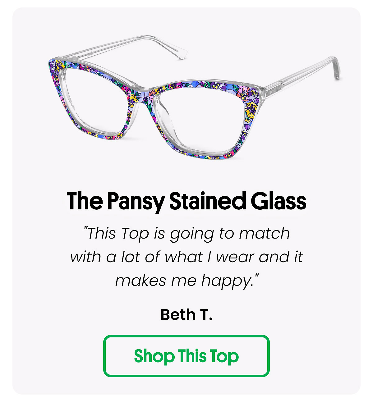 The Pansy Stained Glass | Shop This Top