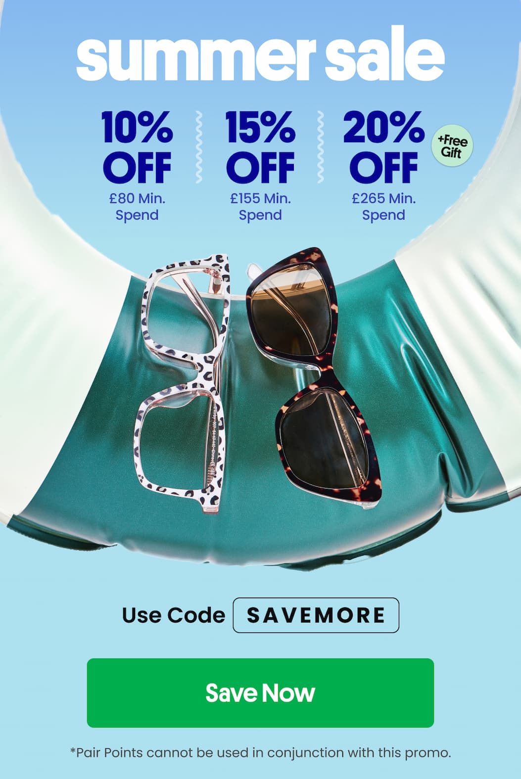 SUMMER SALE | 10% Off £80 Min. Spend, 15% Off £155 Min. Spend, 20% Off £265 Min. Spend + Free Gift