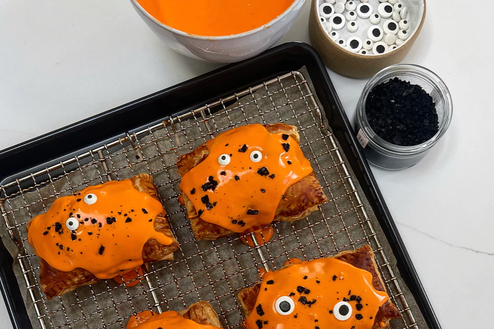 Spooky Strawberry Pop Tarts with Cardamom Cream Cheese Icing Recipe