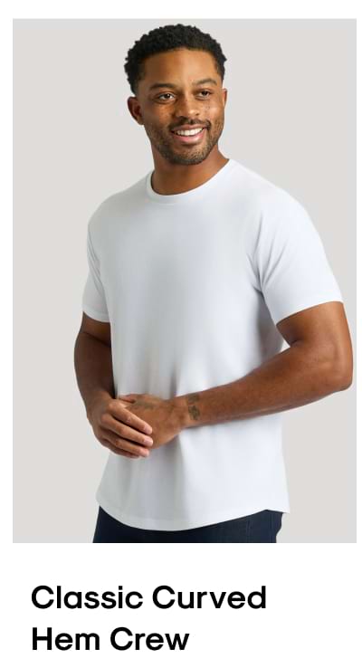 Classic Curved Hem Crew Neck