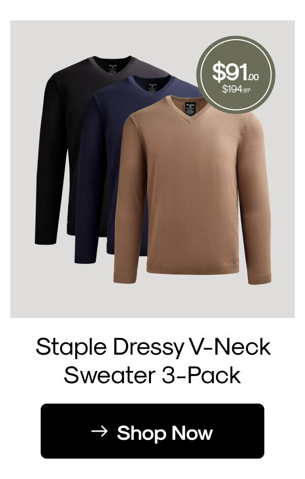 Staple Dressy V-Neck Sweater 3-Pack