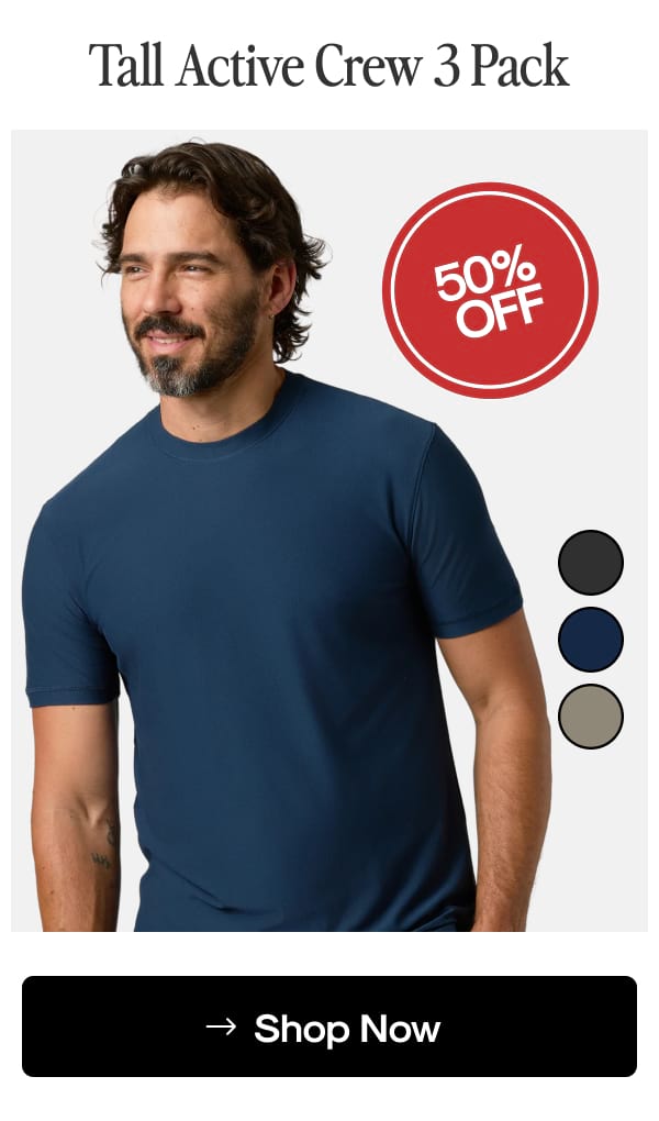 Tall Active Crew 3-Pack