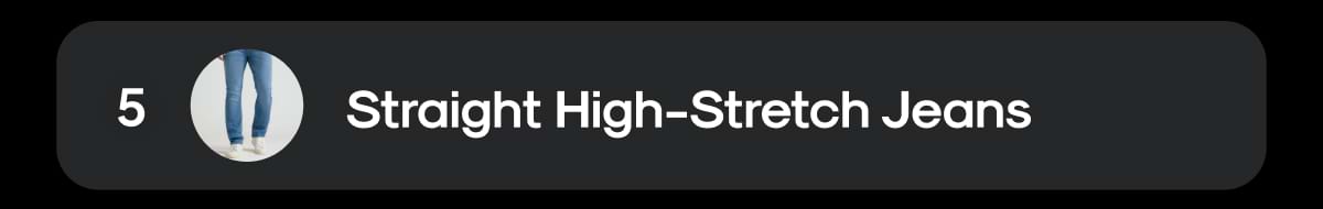 Straight High‑Stretch Jeans