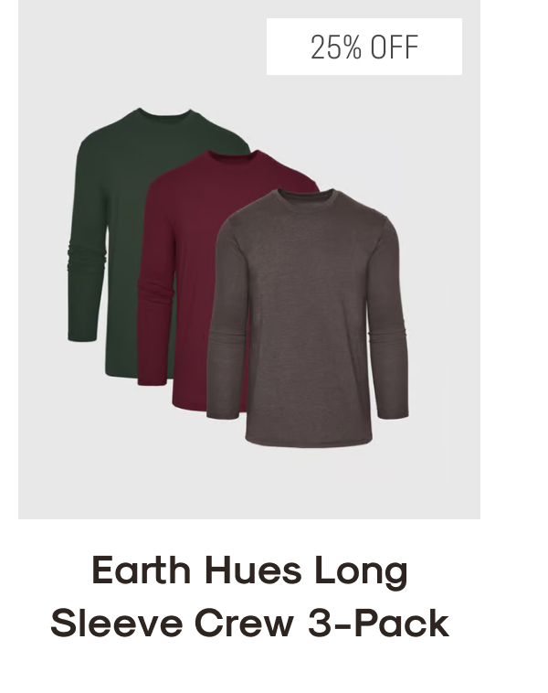 Earth Hues Long Sleeve Crew 3-Pack
