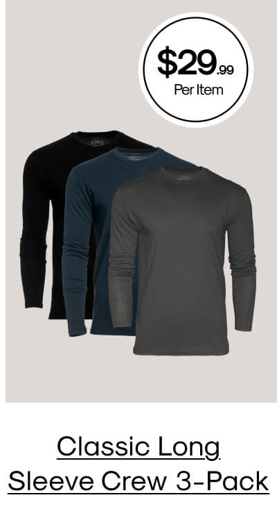 Classic Long Sleeve Crew 3-Pack