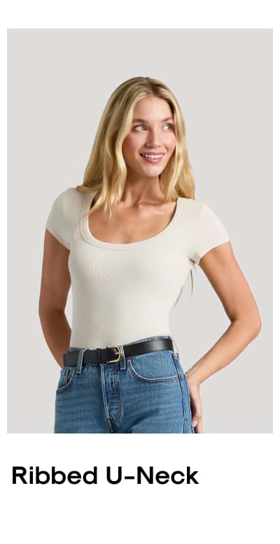 Ribbed U‑Neck
