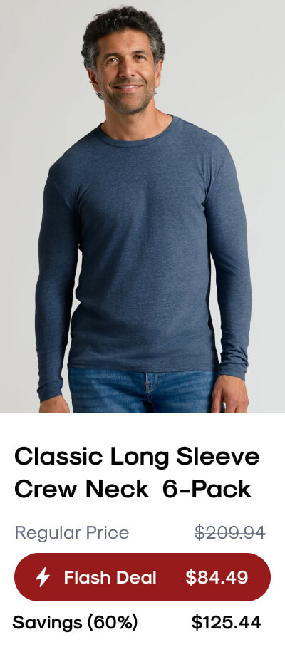 Classic Long Sleeve Crew Neck 6-Pack