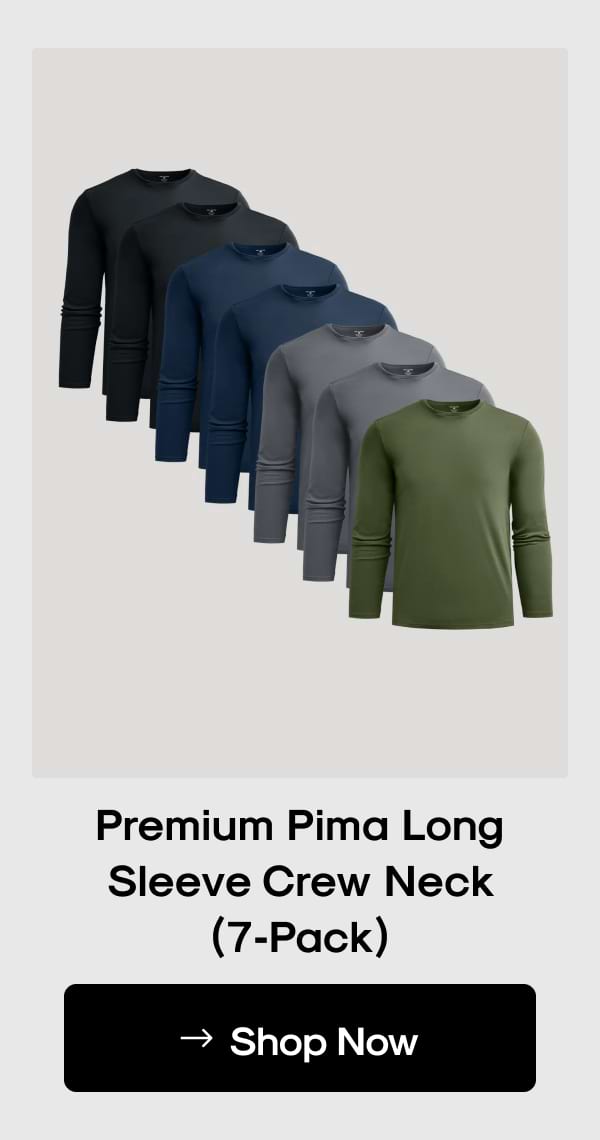 Pima Long Sleeve Crew Neck (7‑Pack)