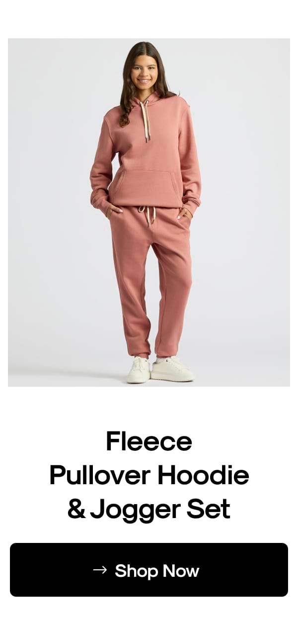 Fleece Pullover Hoodie & Jogger Set Set