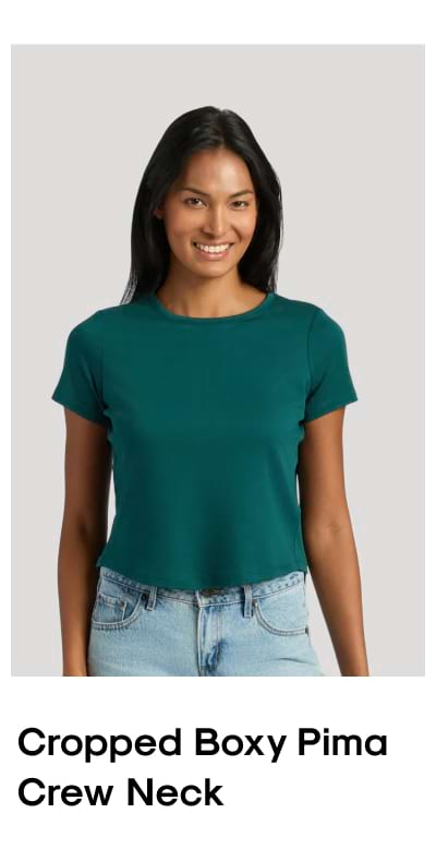 Cropped Boxy Pima Crew Neck