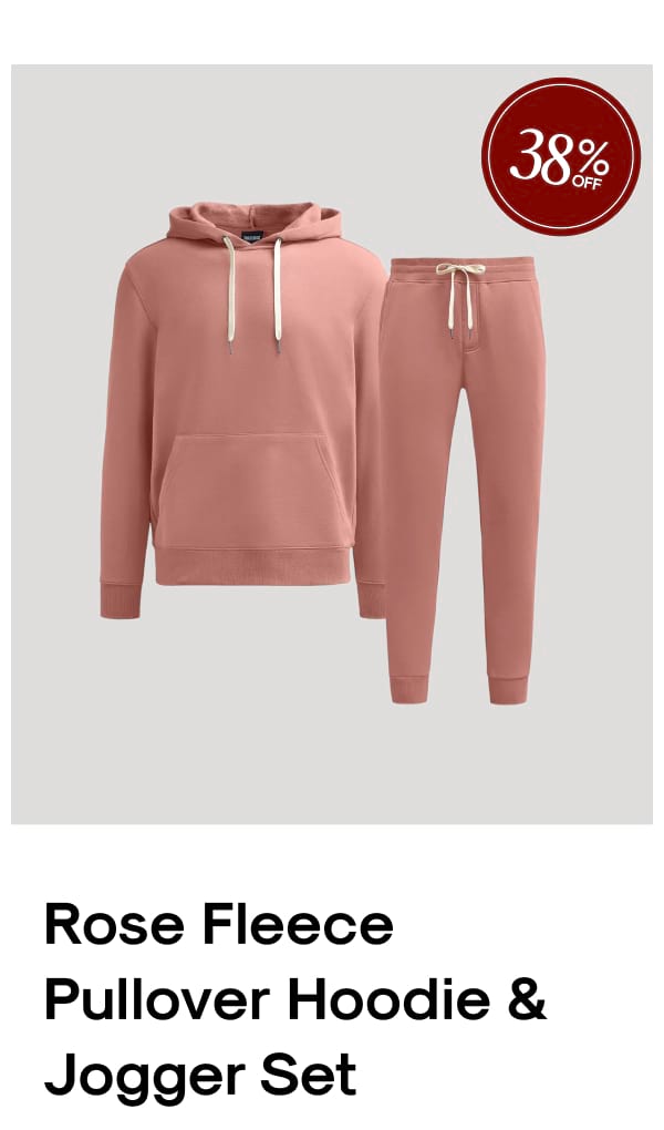 Rose Fleece Pullover Hoodie & Jogger Set