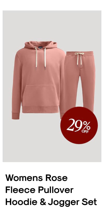Rose Fleece Pullover Hoodie & Jogger Set Set