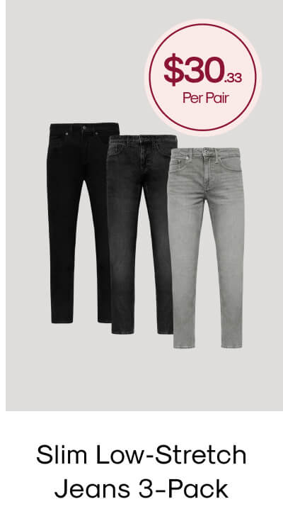Slim Low-Stretch Jeans 3-Pack