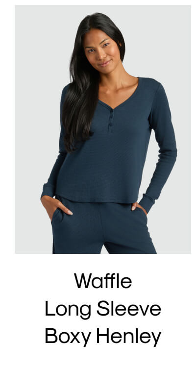 Waffle Long Sleeve Boxy Henley