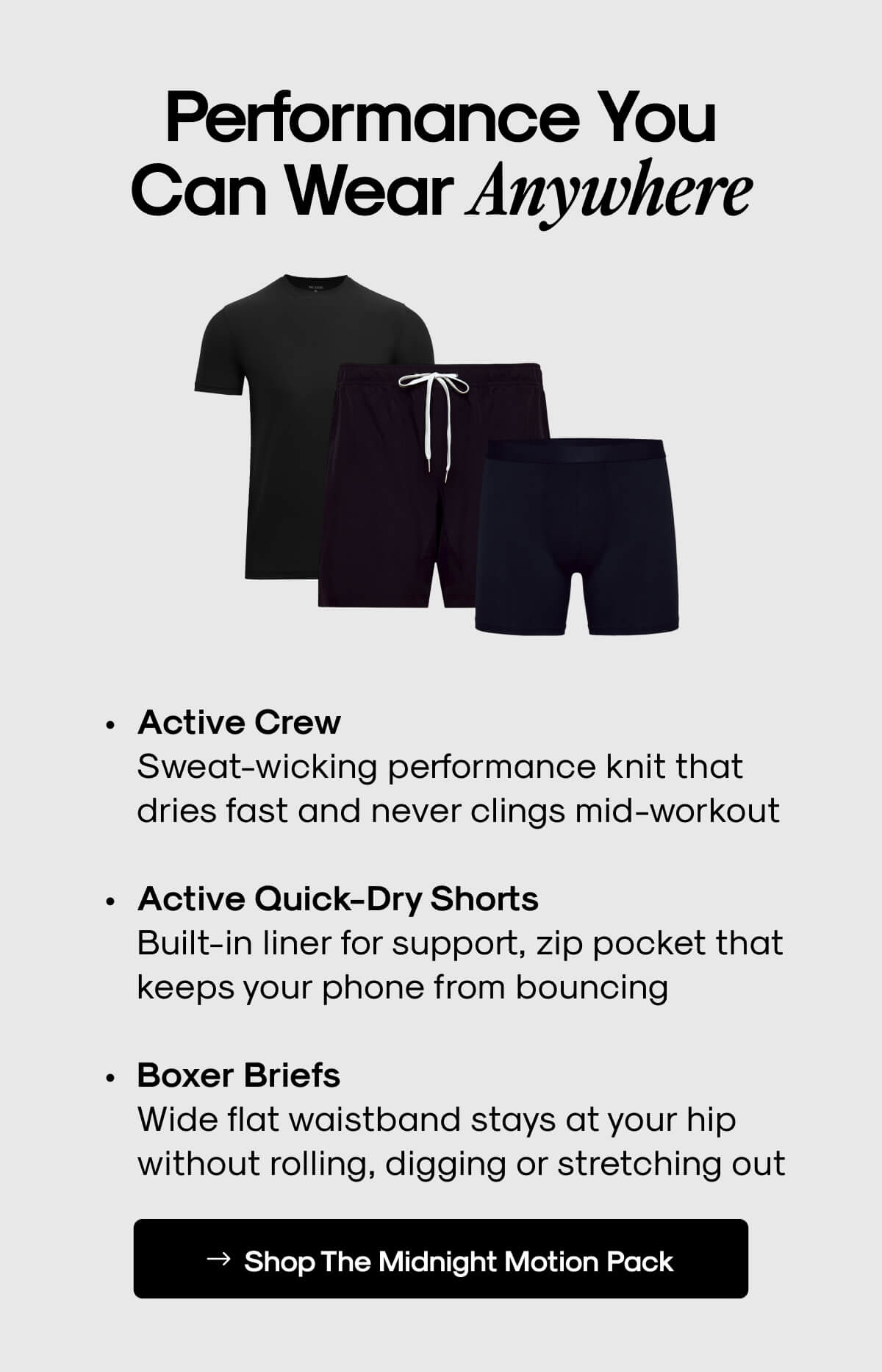 Performance you can wear anywhere