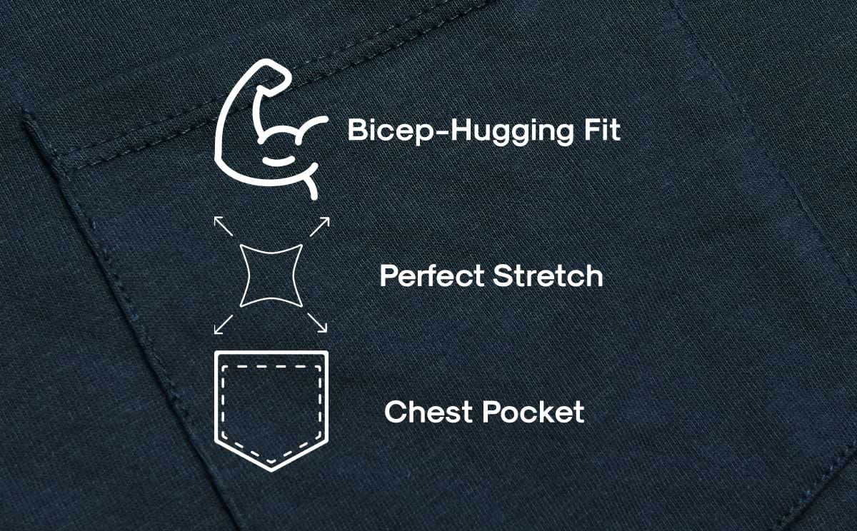 Bicep-Hugging Fit, Perfect Stretch, Chest Pocket