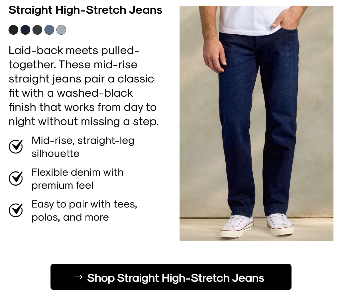 Straight High-Stretch Jeans