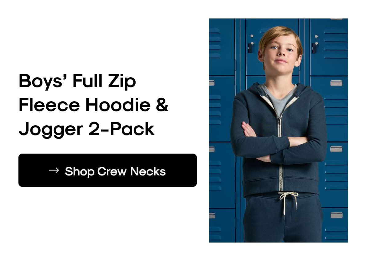 Boy's Full Zip Fleece Hoodie & Jogger 2-Pack