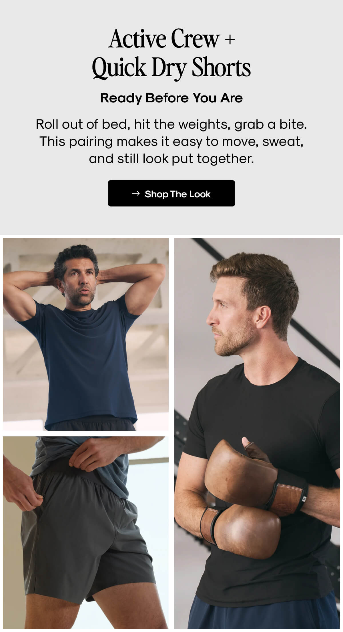 Active Crew + Quick Dry Shorts
