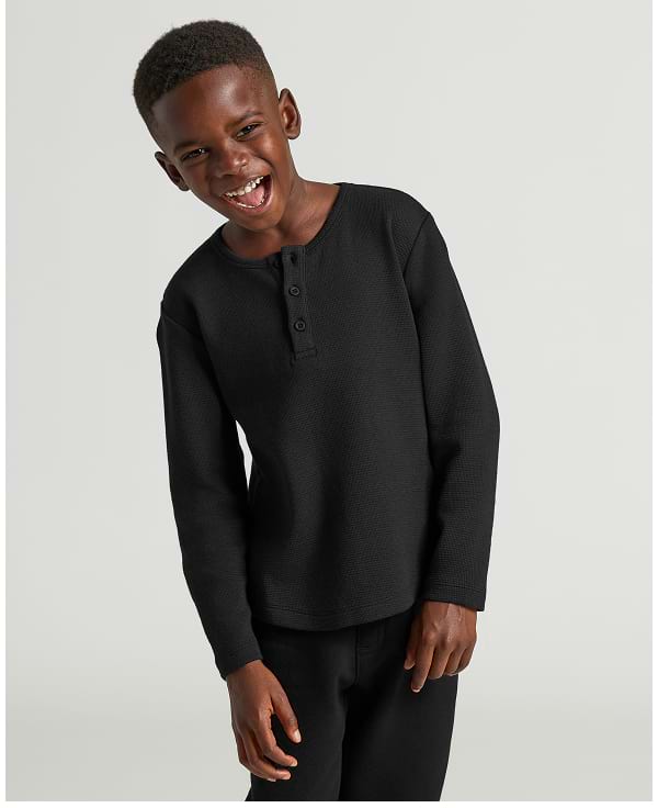Boys' Waffle Henley