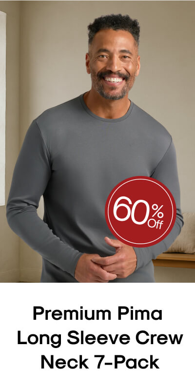 Pima Long Sleeve Crew Neck 7‑Pack