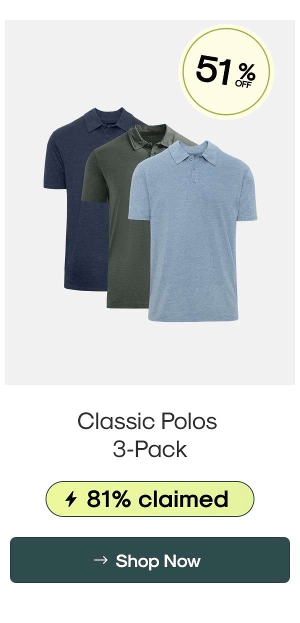 Classic Polos 3‑Pack