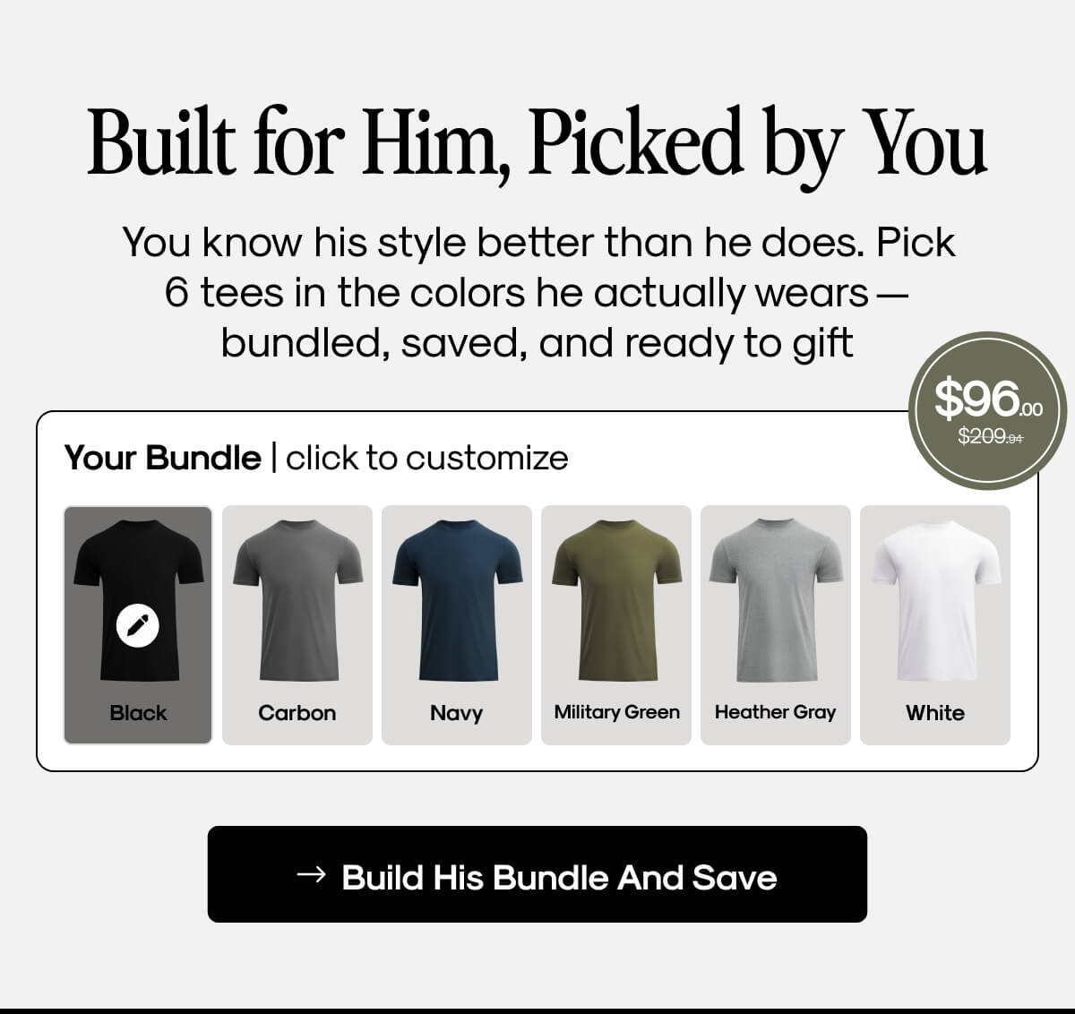 Build His Bundle and Save