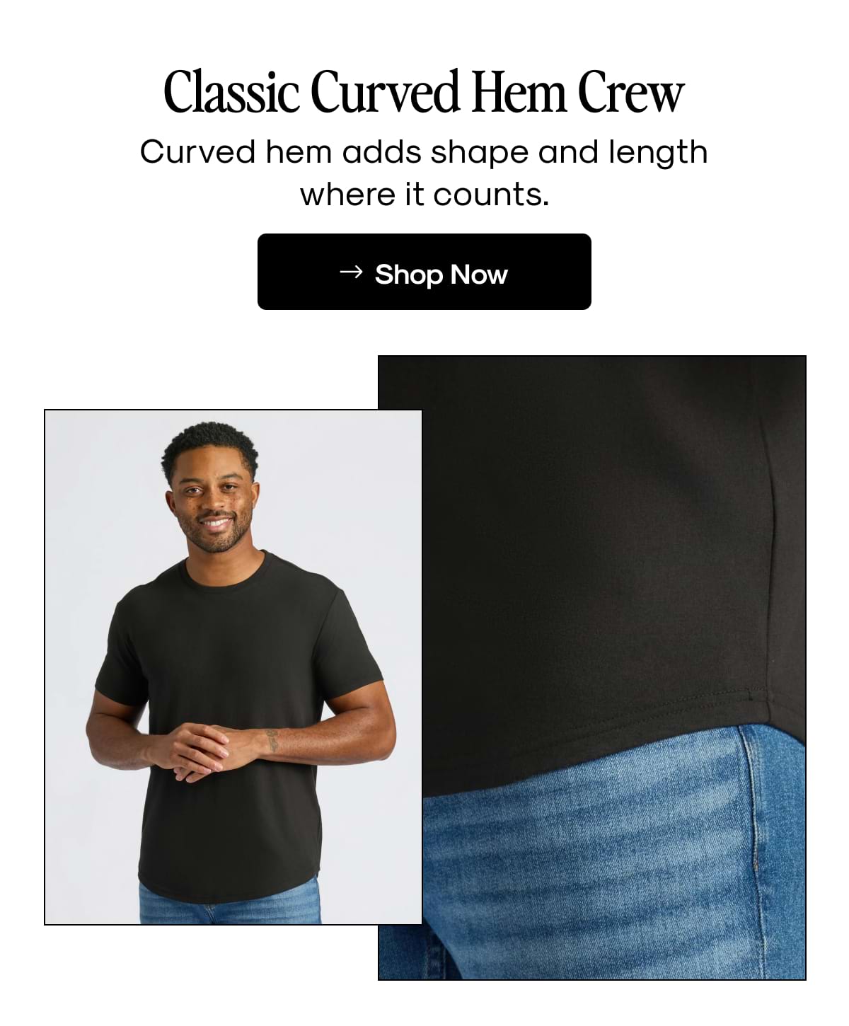 Classic Curved Hem Crew