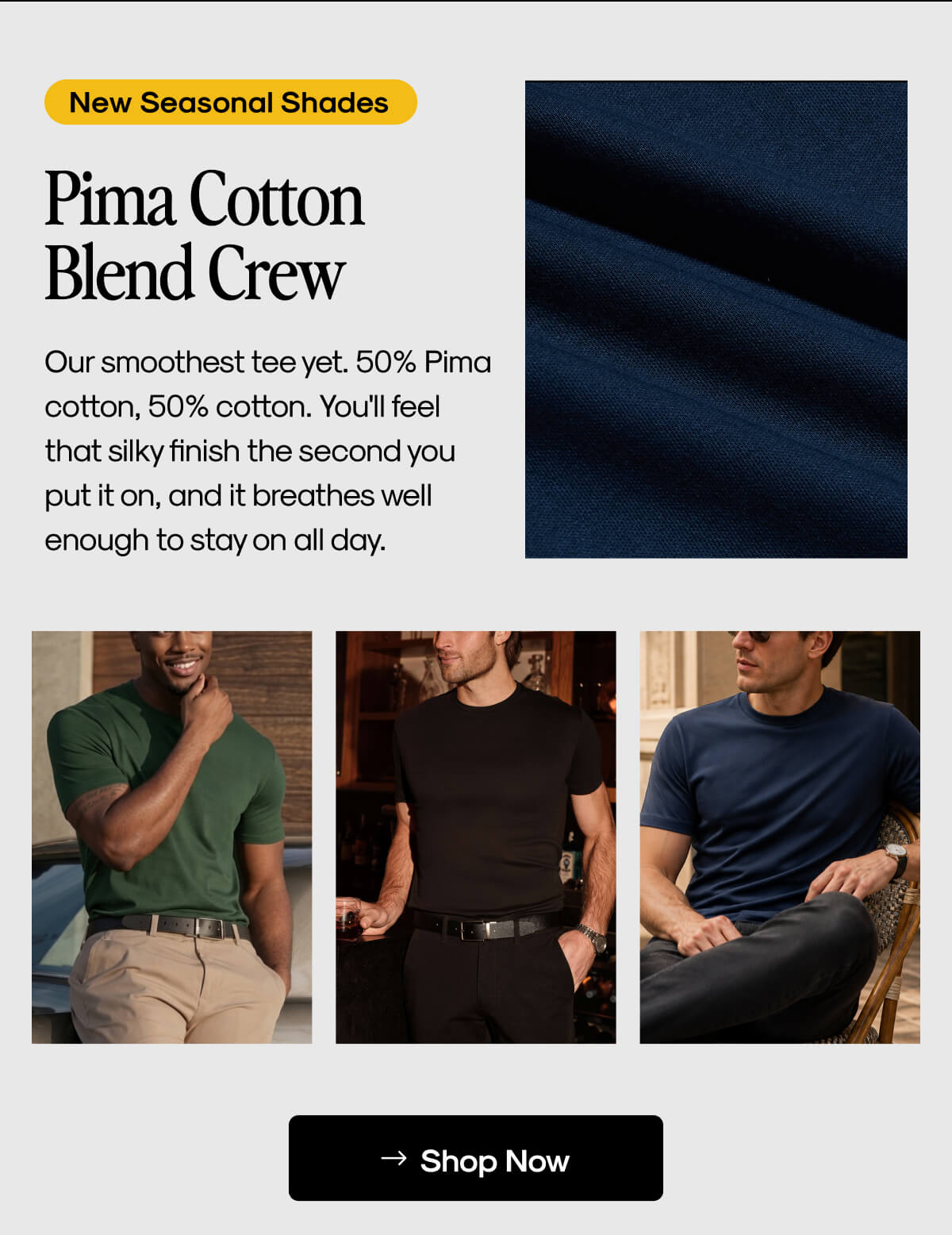 Pima Cotton Blend Crew