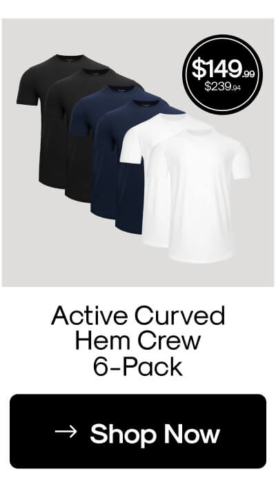 Active Curved Hem Crew 6-Pack