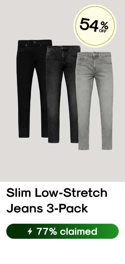 Slim Low‑Stretch Jeans 3‑Pack
