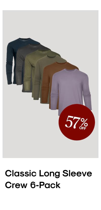 Classic Long Sleeve Crew Neck (6‑Pack)