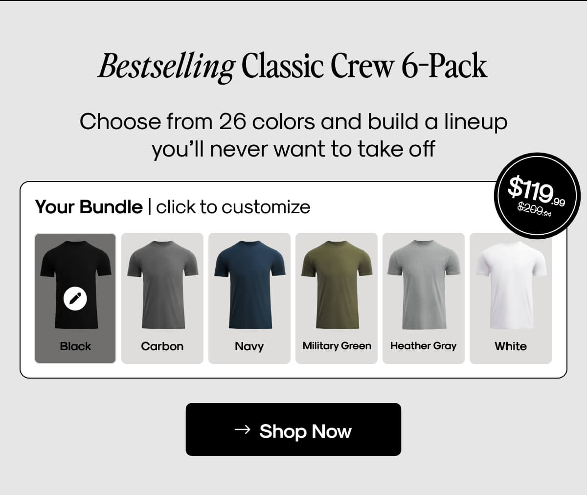 Bestselling Classic Crew 6-Pack