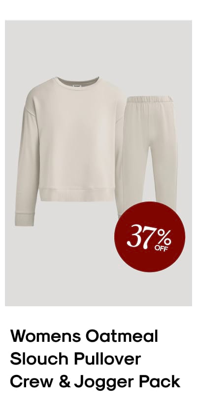Oatmeal Slouch Pullover Crew & Relaxed Jogger Set