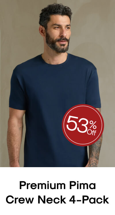 Premium Pima Crew Neck 4‑Pack