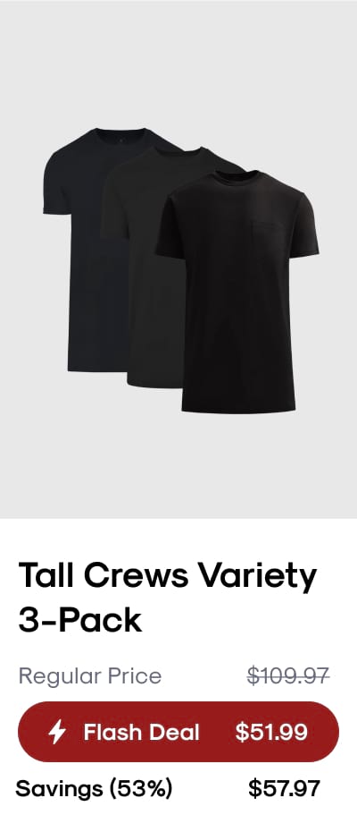 Tall Crews Variety 3‑Pack