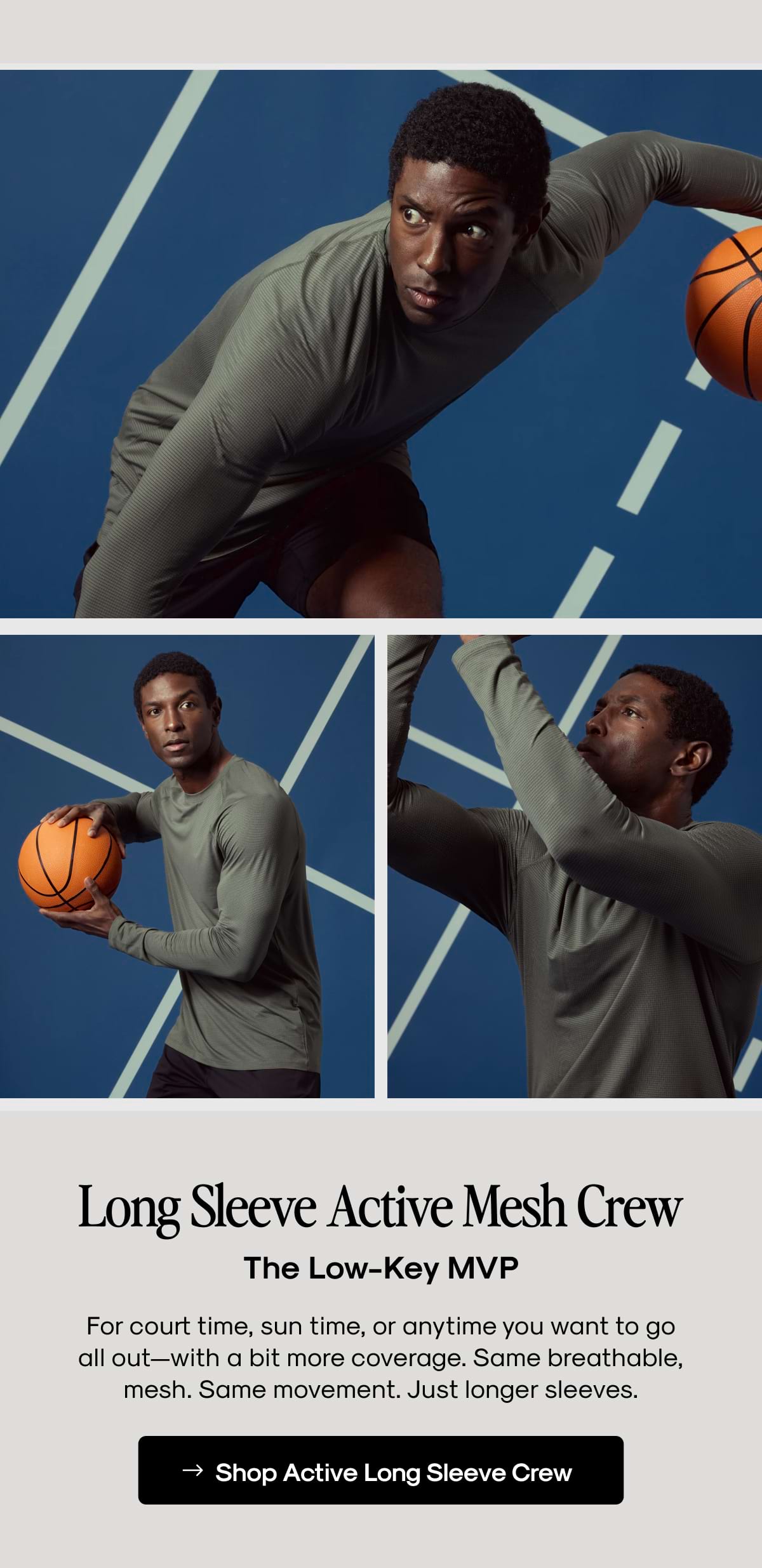 Long Sleeve Active Mesh Crew