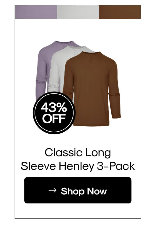 Classic Long Sleeve Henley 3-Pack
