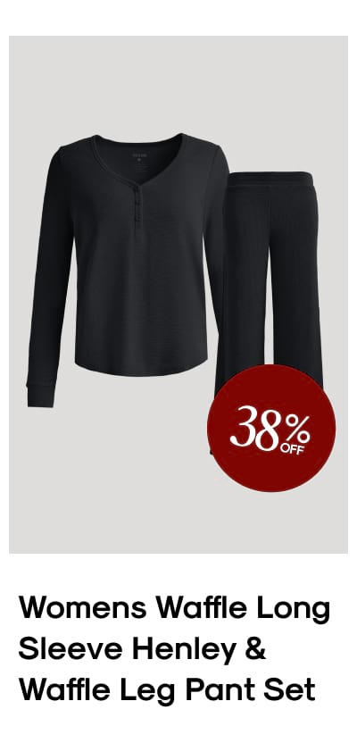Waffle Long Sleeve Henley & Waffle Leg Pant Set