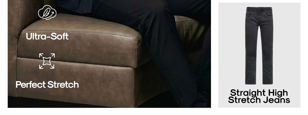 Straight High‑Stretch Jeans