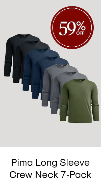 Pima Long Sleeve Crew Neck 7‑Pack