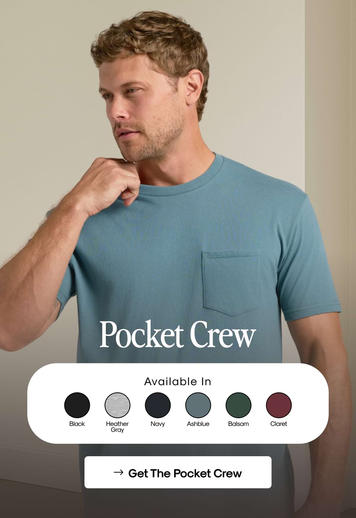 Classic Pocket Crew available in: