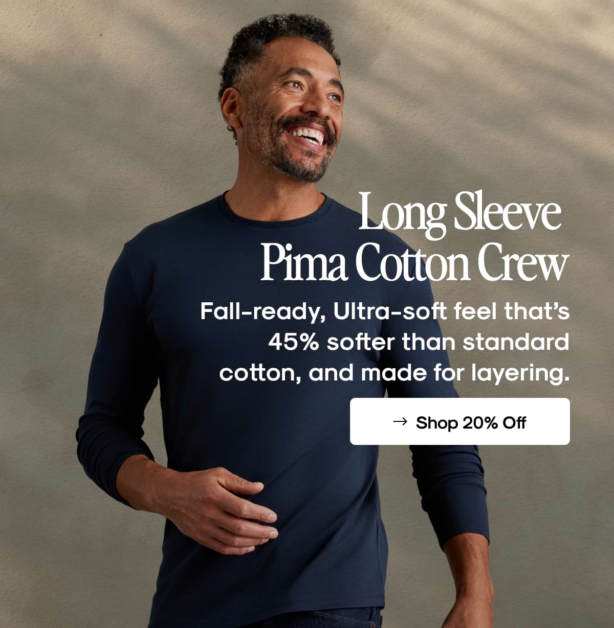 Long Sleeve Pima Cotton Crew