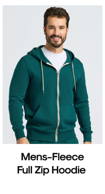 Mens-Fleece Full Zip Hoodie