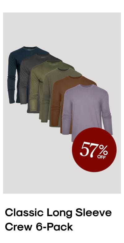 Classic Long Sleeve Crew Neck (6‑Pack)