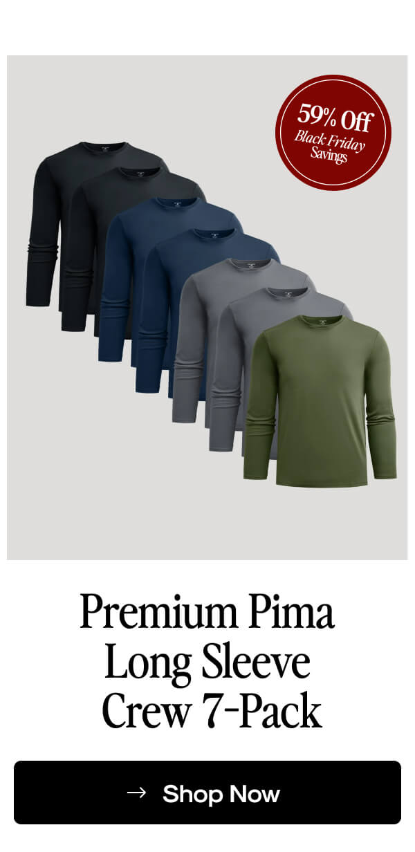Pima Long Sleeve Crew Neck (7‑Pack)