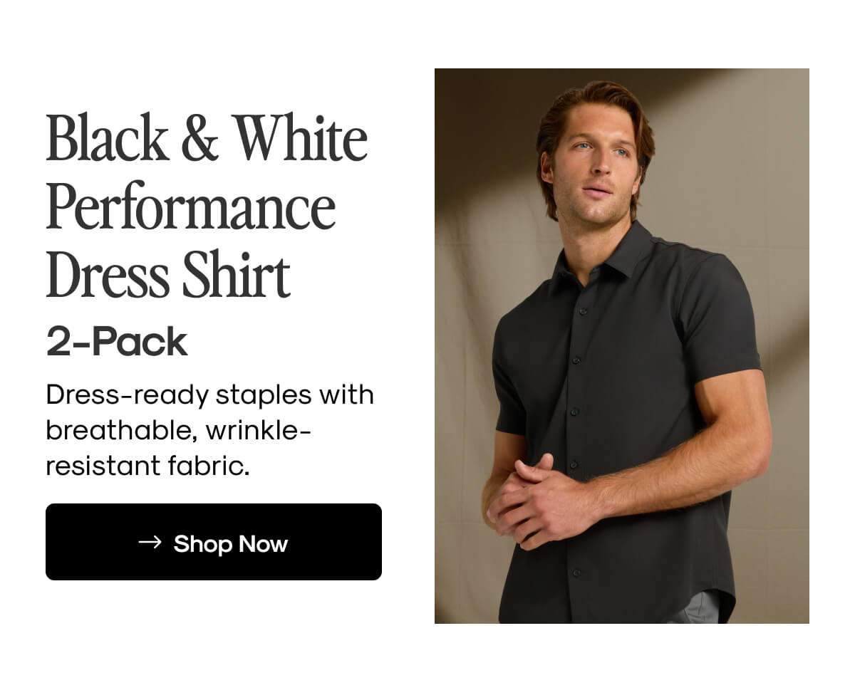 Black & White Performance Dress Shirt