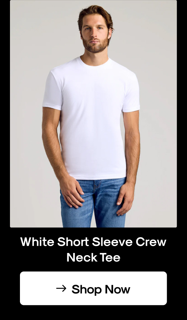 white short sleeve crew