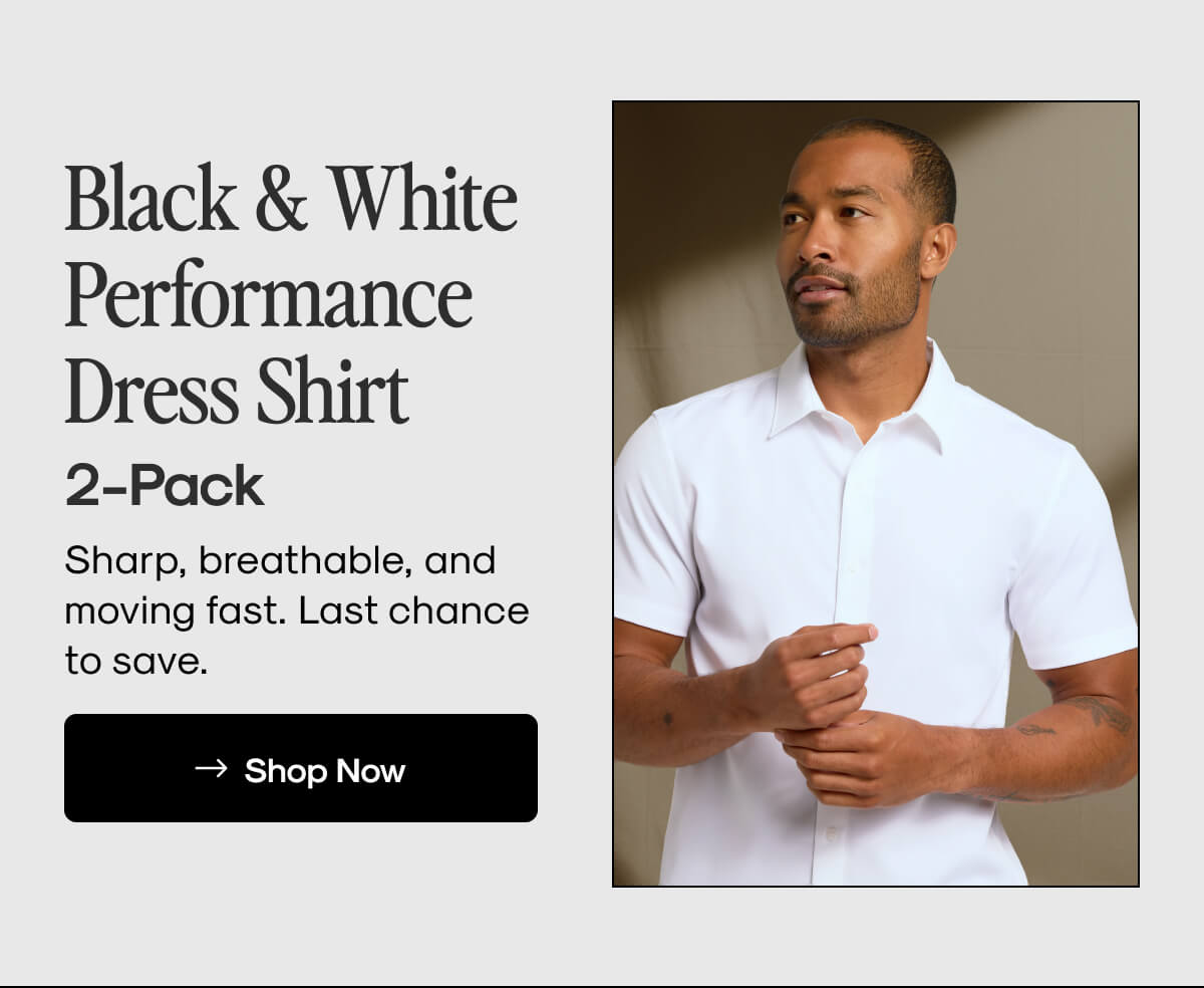 Black & White Performance Dress Shirt