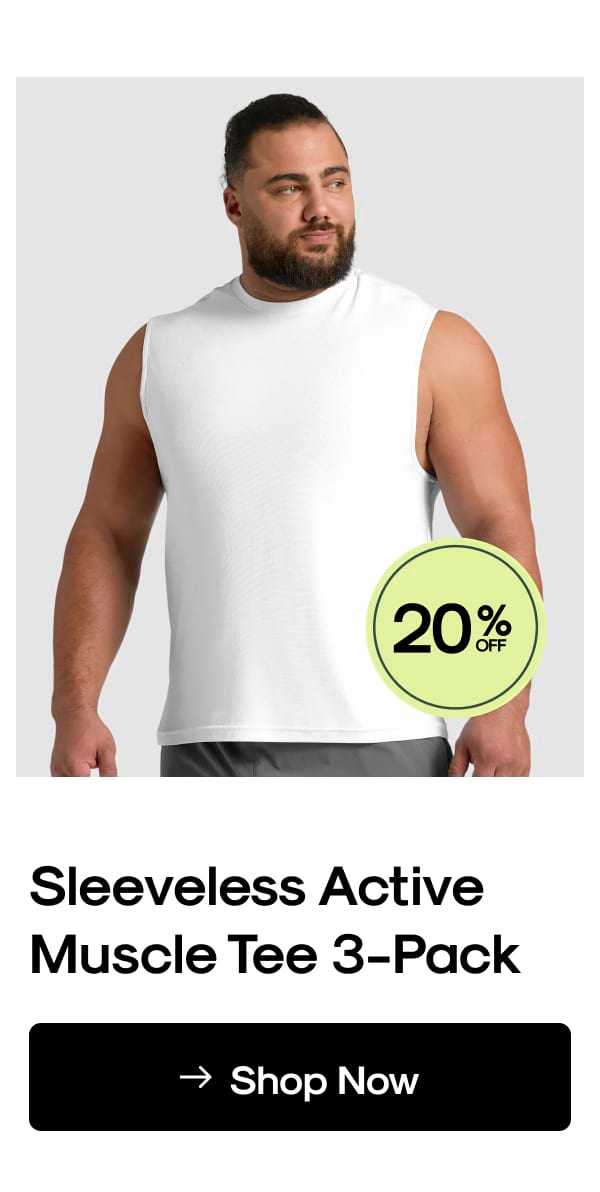 Sleeveless Active Muscle Tee 3-Pack